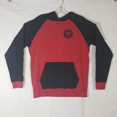 Volcom Mens Pull Over Sweater Hoodie XL XLarge Red Black Pouch Knit - Image 1 of 4