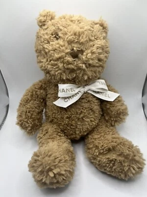 Oso de peluche Baby Gap felpa Brannon mediano marrón peludo suave 6" ÚNICO arco Chanel Foto 1 de 4