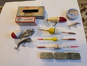 3 Vintage Pflueger Split Shot Sinkers Original in Tin Boxes A Few Lures + Extras - Picture 1 of 12