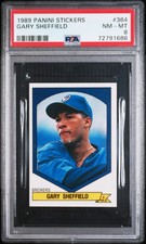 PSA 8 1989 Panini Stickers #364 Gary Sheffield RC Milwaukee Brewers Pop2