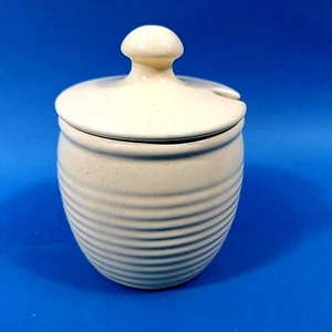 Contenedor en forma de colmena inglesa amarillo pálido olla de miel con tapa - Imagen 1 de 8