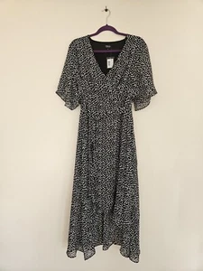 Simply Be. Black Polka Dot Dress. UK 18. Wrap Style - Picture 1 of 7
