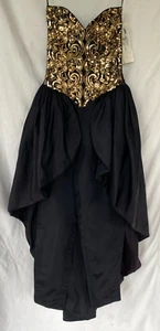 VTG..JESSICA McCLINTOCK..BLACK & GOLD..JUMPER / EVENING..DRESS..NWT..XXS - Picture 1 of 6