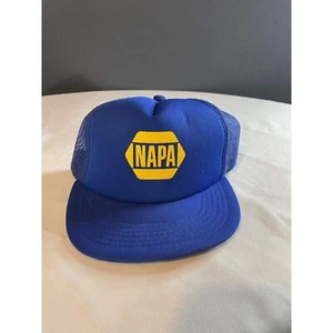 Vintage NAPA Automobile Supplies Truckers Hat Cap Blue Snapback Mesh Rope Logo - Picture 1 of 4