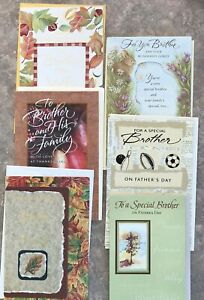 Lot of 6 Greeting Cards for Brother Thanksgiving, Easter, Father's Day NEW