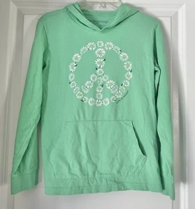 Life Is Good Daisy Peace Girls Long Sleeved Hoodie Tee 100% Cotton Size L(10-12) - Picture 1 of 3