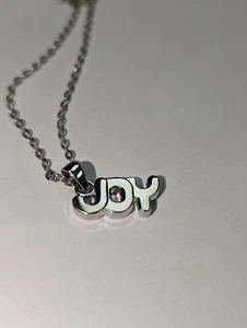 SILVER JOY Necklace SPELLED J-O-Y on an 18 inch chain - Bild 1 von 3