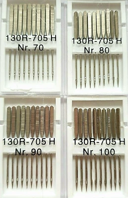 40 Nähmaschinennadeln Flachkolben 70-80-90-100  130/705H Nähmaschine Nadel - Bild 1 von 4