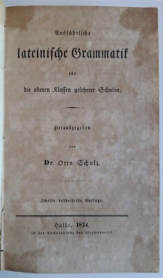 1834 DETAILED LATIN GRAMMAR in GERMAN antique Ausfuhrliche Lateinische Grammatik - Image 1 of 4