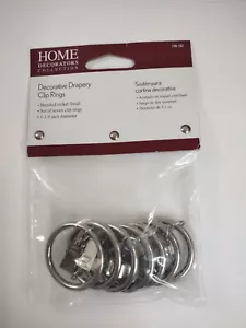 Home Decorators Collection Metal Curtain Rings with Clips Brushed Nickel Finish - Picture 1 of 6