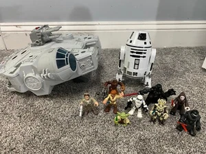 Playskool Galactic Heroes Star Wars Lot - Millenium Falcon, Astro Mech, Figures! - Picture 1 of 6