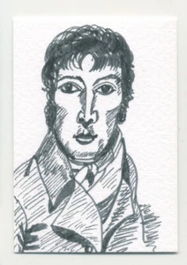 Original signed ACEO by Lucy Smith. Self Portrait after John Constable. - Picture 1 of 1