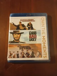 BUTCH CASSIDY GOOD BAD UGLY MAGNIFICENT SEVEN BLU RAY 3 FILM SET - Picture 1 of 2