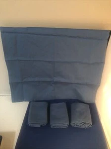 Pier 1 Set of 4  Buffet NAPKINS Twill Blue 100% Cotton  Hemmed 20" NEW  - Picture 1 of 4