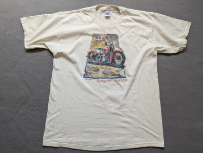 Camisa masculina Seligman, Arizona Route 66 bege gildan tamanho GG - Imagem 1 de 4