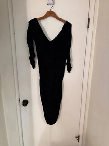 Women "Baum Und Pferdgarten blk,long sleeve ruch dress.No Size indicated P2P@13" - Picture 1 of 2