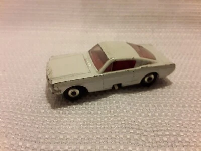 Vintage Lesney Matchbox White Ford Mustang Fastback No. 8 w/ Autosteer - Image 1 of 4