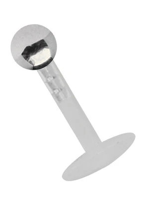 Piercing per Labbra Gioiello Teflon Labret Sistema 1,6mm con Sfera Rialzo IN 3mm - Immagine 1 di 3
