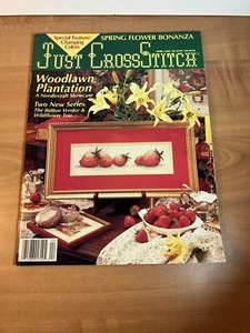 Just Cross Stitch April 1990 Magazine• Woodlawn Plantation- Spring Flower - Picture 1 of 7