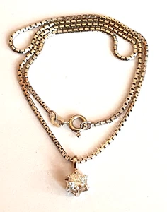Cadena oro blanco 585/14k con colgante solitario de diamantes 0,53ct - Imagen 1 de 8