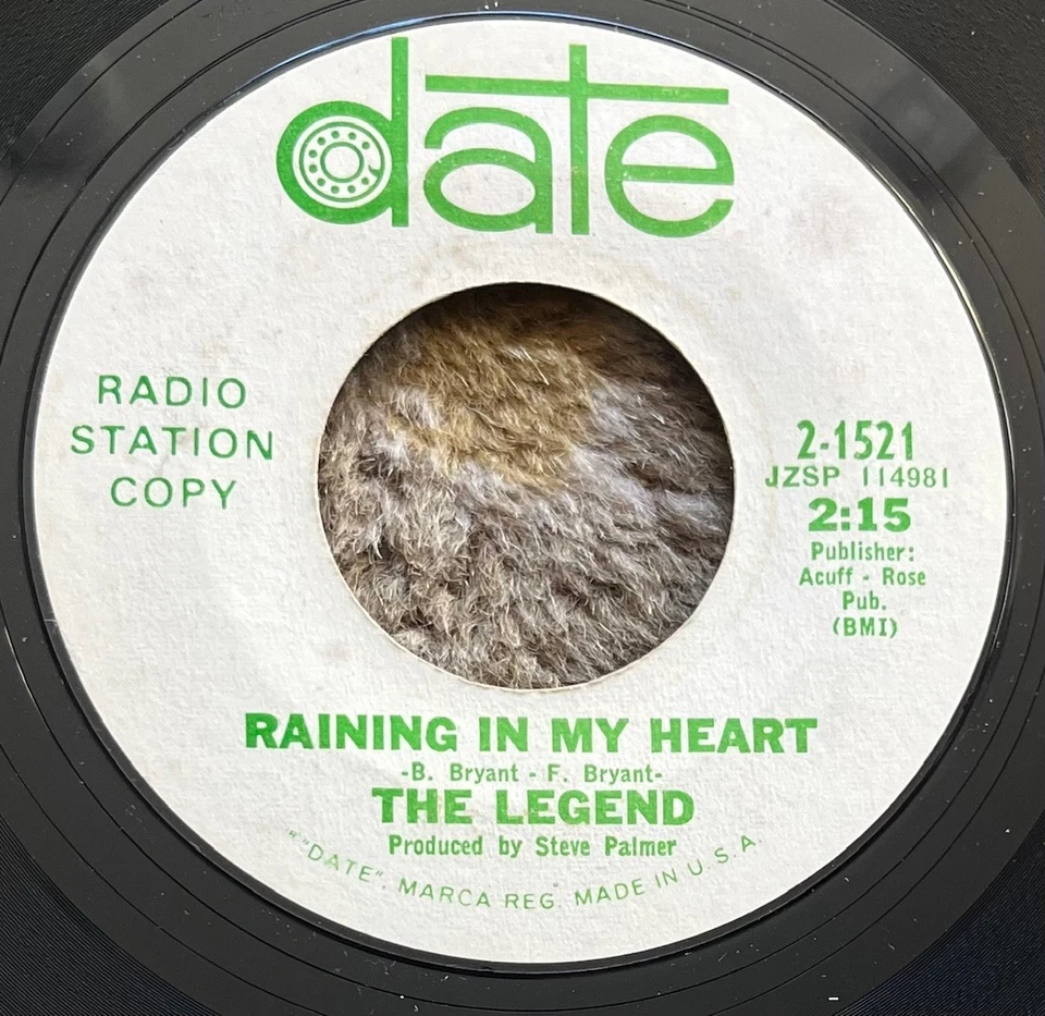 1966 PRO Garage Rock 45 - LEGEND "Raining In My Heart"/"How Can I Find Her" DATE - Image 1 of 2