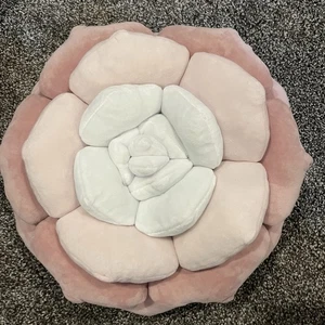 Sukkulentenkissen in einfarbigen Farben, samtweiches Kissen in Blumenform rosa - Bild 1 von 8