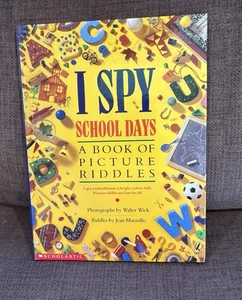 Pre Owned Vintage I Spy School Days A Book Of Picture Riddles Hardcover Book ‘95 - Picture 1 of 4
