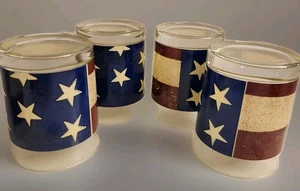 SET 4 Occhiali Warren Kimble Colonial Sakura Doppio Old Fashion Bandiera Americana - Foto 1 di 6