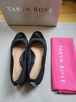 Taryn Rose Paige Ballet Flats Black Patent and Microfiber US 7.5  EUC - Image 1 of 4