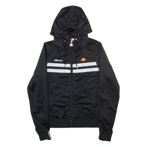 ELLESSE Womens Black Hoodie Full Zip UK 10 - Picture 1 of 6