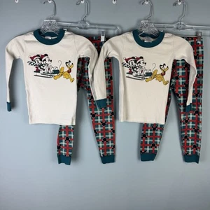 Hanna Andersson Kids Disney Mickey Mouse Holiday Long John Pajama Sets Size 5 - Picture 1 of 14