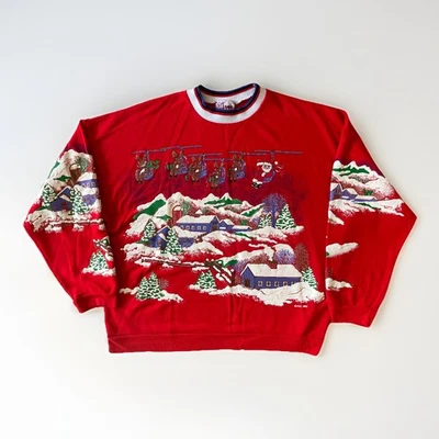 Sudadera de Navidad Hinchada 3D Nut Cracker Vintage 1992 Santa Ski Lift L/XL EE. UU. Foto 1 de 4