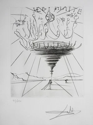 SALVADOR DALI radierung Légitimité 1971 Arches SIGNIERT - Bild 1 von 4