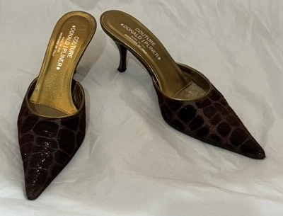 Donald Pliner bronce animal print bronce gatito tacón punta mula talla 9 N Foto 1 de 4