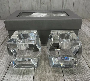 Candelabros votivos de cristal Rosenthal Regency de colección con juego de 2 cajas - Imagen 1 de 15
