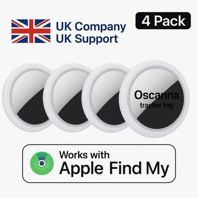 4 Pack Oscanna Air Tracker Tags for Apple Works with Apple airtag 'Find My App'