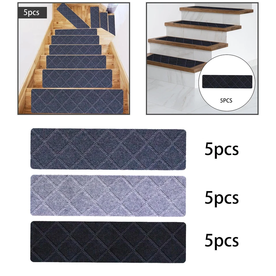 5 gradini per scale, corridore interno antiscivolo per gradini in legno per - Immagine 1 di 1