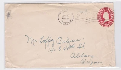Wenatchee Washington postal stationery to Albany Oregon 1915 L4c - Image 1 of 2