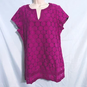 Isaac Mizrahi Purple Lace Tunic Size L - Picture 1 of 3