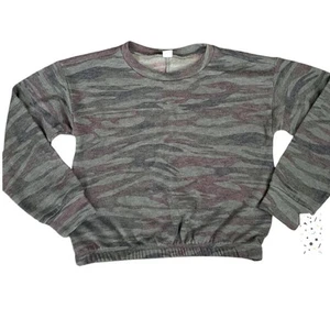 NWT Harper Canyon Girls Camo Green Long Sleeve Sweatshirt Size Small 7 8 - Picture 1 of 7
