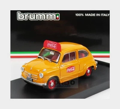 1:43 BRUMM Fiat 600 I Series Veicolo Coca-Cola Olimpiadi Di Roma 1960 R491B - Immagine 1 di 2