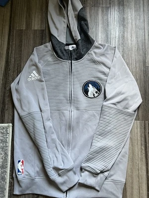 Minnesota Timberwolves Adidas Zip Up Hoodie Jacket Small Warmup - Image 1 of 3