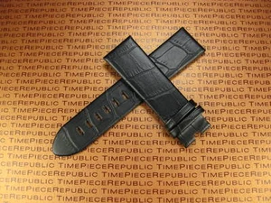 Schwarzes 22 mm Alligator genarbtes Lederband Uhrenarmband für MONTBLANC Timewalker - Bild 1 von 4