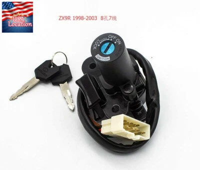 US Stock Ignition Lock Key Switch Set For Ninja ZX9R ZX-9R 1998-2003 2002 2001 Foto 1 de 4
