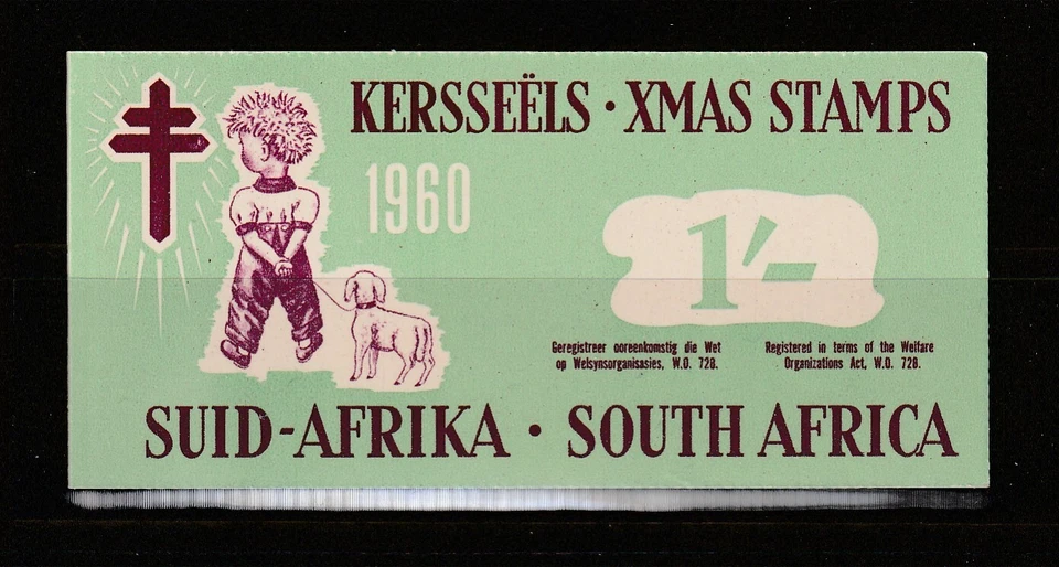 Folletos de estampillas de Navidad de Sudáfrica, completos, 1960 1/- Foto 1 de 1