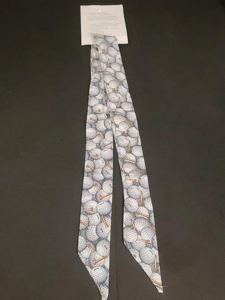 De colección NUEVO "CRAZY COOL TIES" Diadema de Enfriamiento Temática de Golf Cuello Por Pam MacGregor Foto 1 de 4