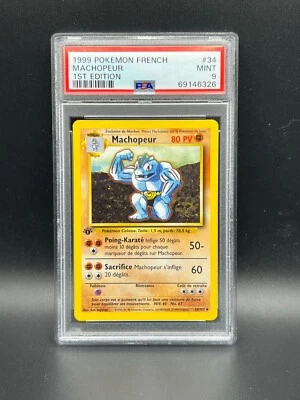 Pokemon PSA 9 MINT FRENCH Machoke (Machopeur) 34/102 Base Set 1st Edition S#6326 - Image 1 of 2