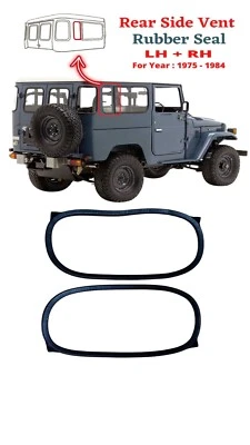 Par de sellos de goma de ventilación lateral trasera Toyota FJ40 BJ40 Land Cruiser 1975-1984 Foto 1 de 4