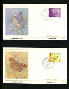 Postal History Gibraltar FDC 471-472 SET OF 2 Europa music butterfly insect 1985 - Picture 1 of 2