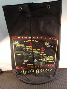 Mochila Bucket Antigua Bordada Bolso de Turista con Correas Cierre de Cordón - Imagen 1 de 12